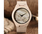 Unique Quartz Watches Bamboo Watch Bamboo Wristwatch Bracelet-Beige
