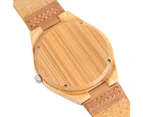 Bamboo Watch Men Women Wrist Quartz Watches Bamboo Wristwatch Bracelet-Brown