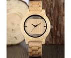 Wooden Watch Modern Men Bamboo Quartz Wristwatch Bamboo Wristwatch-Beige 2