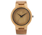 Wooden Simple Original Nature Wrist Watch Bamboo Wristwatch Bracelet-Brown