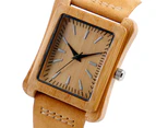 Rectangle Bamboo Watch Luxury Watch Bamboo Wristwatch Bracelet-Brown