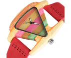 Creative Wood Watches Unique Colorful Wooden Quartz Wristwatch, Bamboo Wristwatch-Colorful