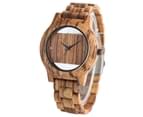 Wooden Watch Modern Men Bamboo Quartz Wristwatch Bamboo Wristwatch-Brown 3