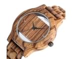 Wooden Watch Modern Men Bamboo Quartz Wristwatch Bamboo Wristwatch-Brown 4