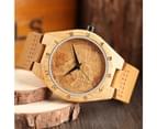 Bamboo Watches Engraving Phoenix Dial Quartz Watch Analog Leather Strap Bamboo Handmade Bamboo Wristwatch-Brown 6