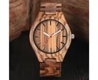Men Wooden Watch Hot Quartz Wrist Watches Strap Clock Bamboo Wristwatch-Brown 2