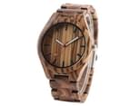 Men Wooden Watch Hot Quartz Wrist Watches Strap Clock Bamboo Wristwatch-Brown 3