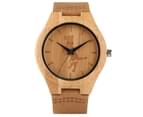 Casual Wooden Watch Analog Bamboo Quartz Wristwatch Bamboo Wristwatch Bracelet-Brown 1