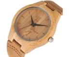 Casual Wooden Watch Analog Bamboo Quartz Wristwatch Bamboo Wristwatch Bracelet-Brown 4