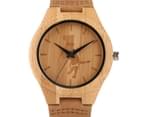 Casual Wooden Watch Analog Bamboo Quartz Wristwatch Bamboo Wristwatch Bracelet-Brown 5