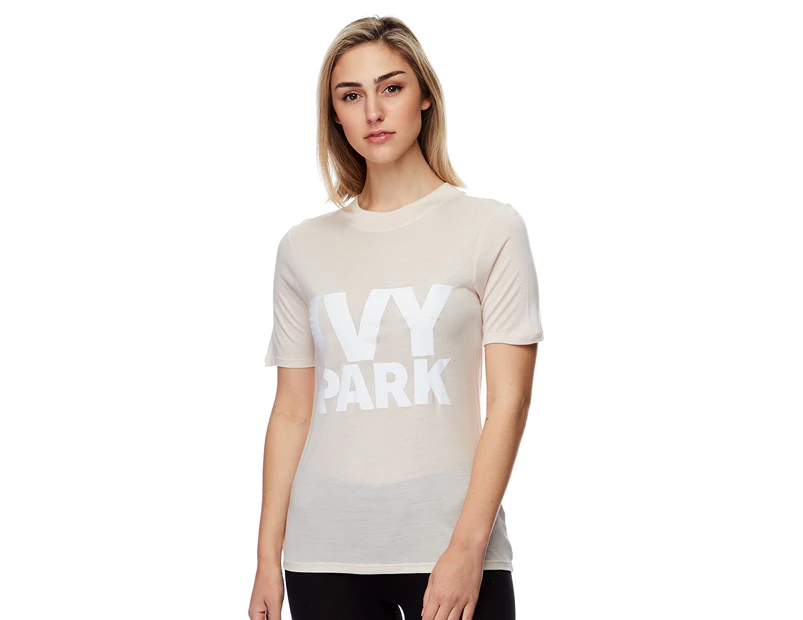 Ivy Park Women's Programme Fitted Logo Tee / T-Shirt / Tshirt - Ecru
