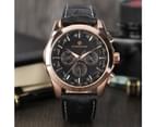 Mens Watch Sport Analog Leather Watch Mechanical Hand Winding Wristwatch Watch Gift for Men-Black 2