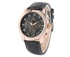 Mens Watch Sport Analog Leather Watch Mechanical Hand Winding Wristwatch Watch Gift for Men-Black 3