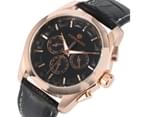 Mens Watch Sport Analog Leather Watch Mechanical Hand Winding Wristwatch Watch Gift for Men-Black 4