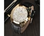 Mens Watch Sport Analog Leather Watch Mechanical Hand Winding Wristwatch Watch Gift for Men-White 6