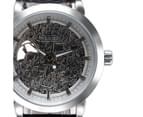 WINNER Men's Watch Skeleton Dial Hand-Winding Mechanical Leather Band Wrist Watch Watch for Men-Silver 3