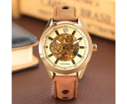 FORSINING Luxury Mens Watches Automatic Mechanical Leather Strap Wristwatch for Men-White