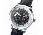 WINNER Men's Watch Skeleton Dial Hand-Winding Mechanical Leather Band Wrist Watch Watch for Men-Silver 5