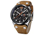 BENYAR Fashion Brand Men's Watch Sport Casual Leather Strap Wrist Watches Watch for men-Black