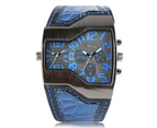 OULM Mens Watches Luxury Quartz Military Sport Wrist Watch Gift for Men-Blue