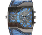 OULM Mens Watches Luxury Quartz Military Sport Wrist Watch Gift for Men-Blue
