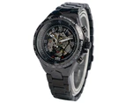 WINNER Watch Automatic Self-Wind Mechanical Skeleton Wrist Watch Gift for Men-Black