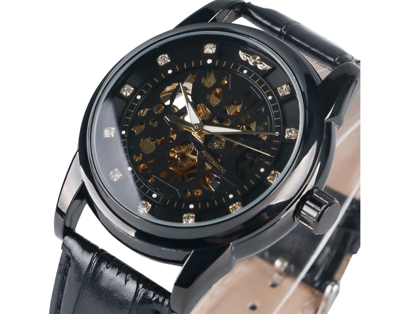 WINNER Men Watch Automatic Mechanical Analog Business Wrist Watch Watch for Men-Black