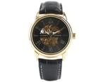 Mens Watch Casual Leather Automatic Self-Wind Stainless Steel Wrist Watch Watch for Men-Black 1