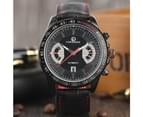 FORSINING Watch Black Genuine Leather Men Skeleton Automatic Date Mechanical Wrist Watch Watch for Men-Black 2
