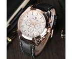 Mens Watch Sport Analog Leather Watch Mechanical Hand Winding Wristwatch Watch Gift for Men-White 6