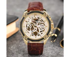 FORSINING Men Watch Skeleton Mechanical Watches Classic Business Wristwatch Gift for Men-White