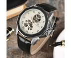 FORSINING Men's Watch Mens Skeleton Auto Mechanical Business Wrist Watch Gift Watch for Men-White 6