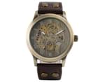 Mens Watch Luxury Self-winding Mechanical Roman Number Wrist Watch Watch for Men-Gold 1