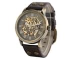 Mens Watch Luxury Self-winding Mechanical Roman Number Wrist Watch Watch for Men-Gold 3
