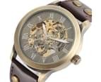 Mens Watch Luxury Self-winding Mechanical Roman Number Wrist Watch Watch for Men-Gold 4