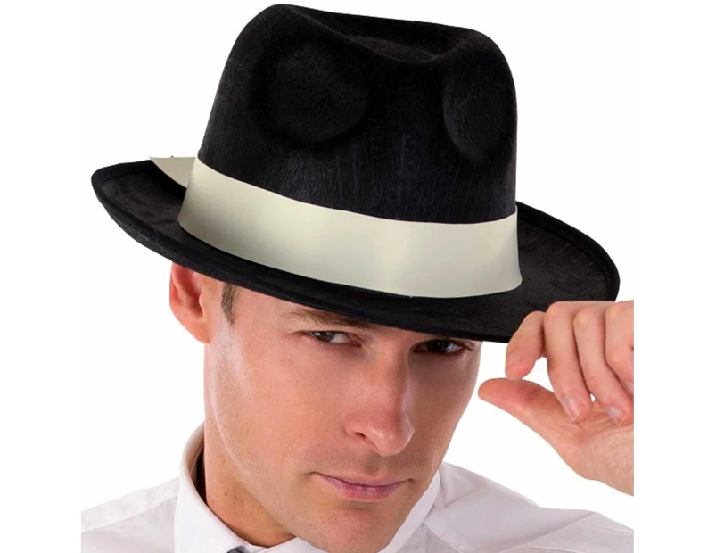 Black Gangster Hat Feltex - Mens