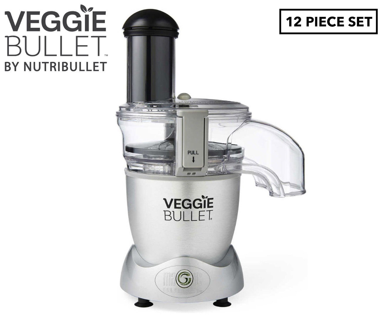 Veggie Bullet Electric Spiralizer & Food Processor, Silver - Bed