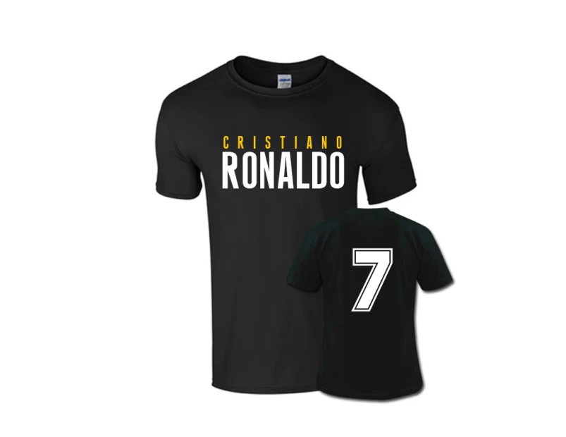 Cristiano Ronaldo Front Name T-shirt (black) - Kids