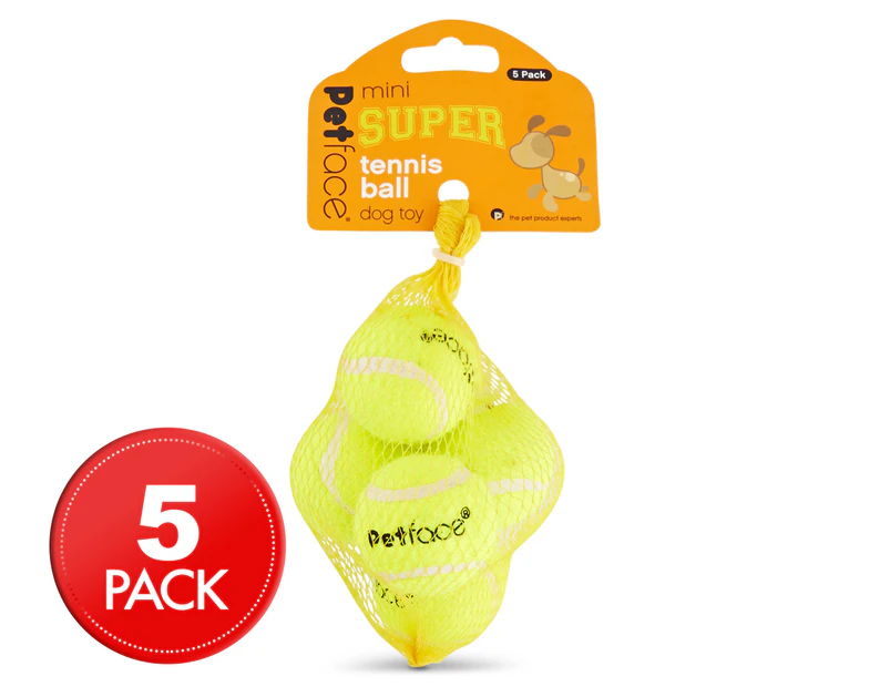 Petface Super Mini Tennis Balls 5-Pack - Yellow