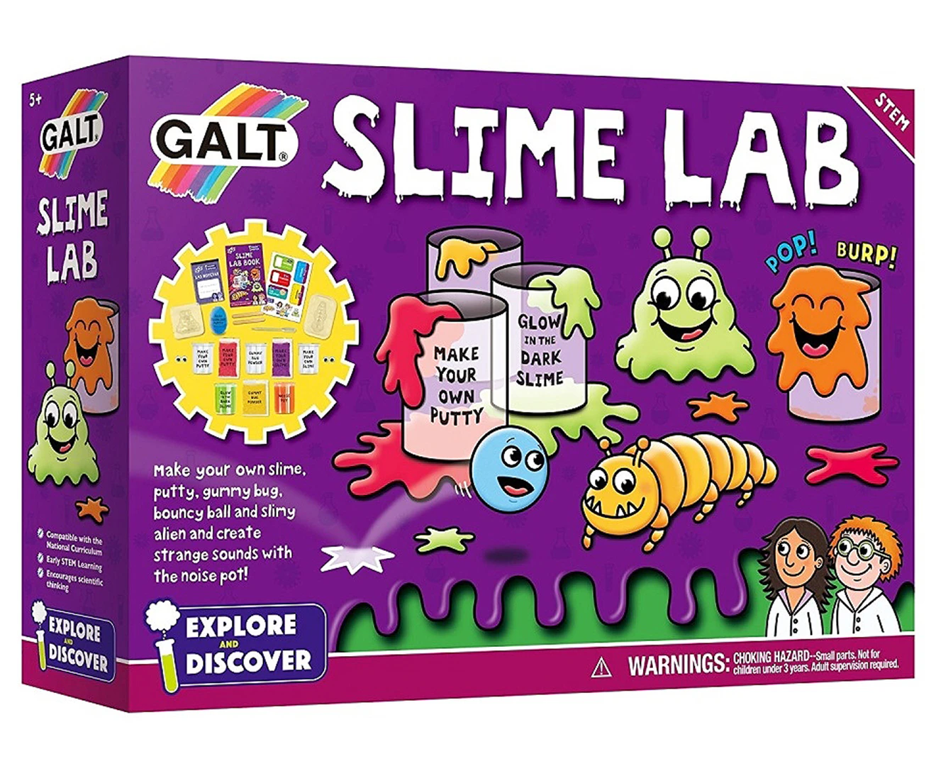 Galt Slime Lab Kids/Childrens STEM Science/Discovery Activity Kit Playset 5y+