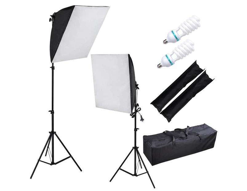Yescom 2x Photography Soft Box Softbox Light Stand Kit Continuous Lighting Studio Bulbs