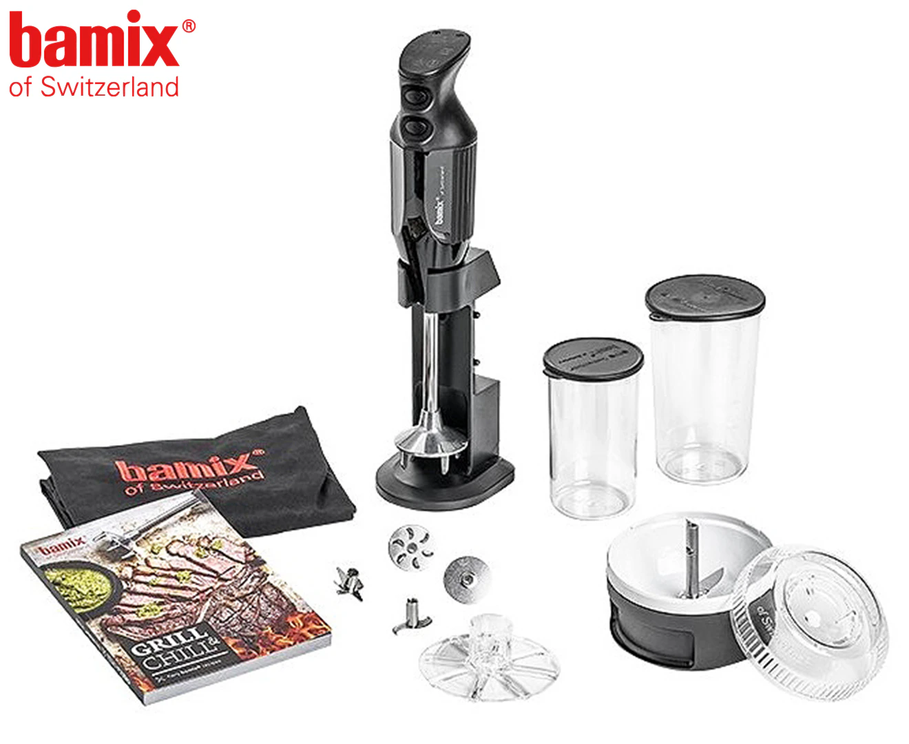 Bamix 200w Immersion Handheld Food Blender Specialty Grill & Chill BBQ Black