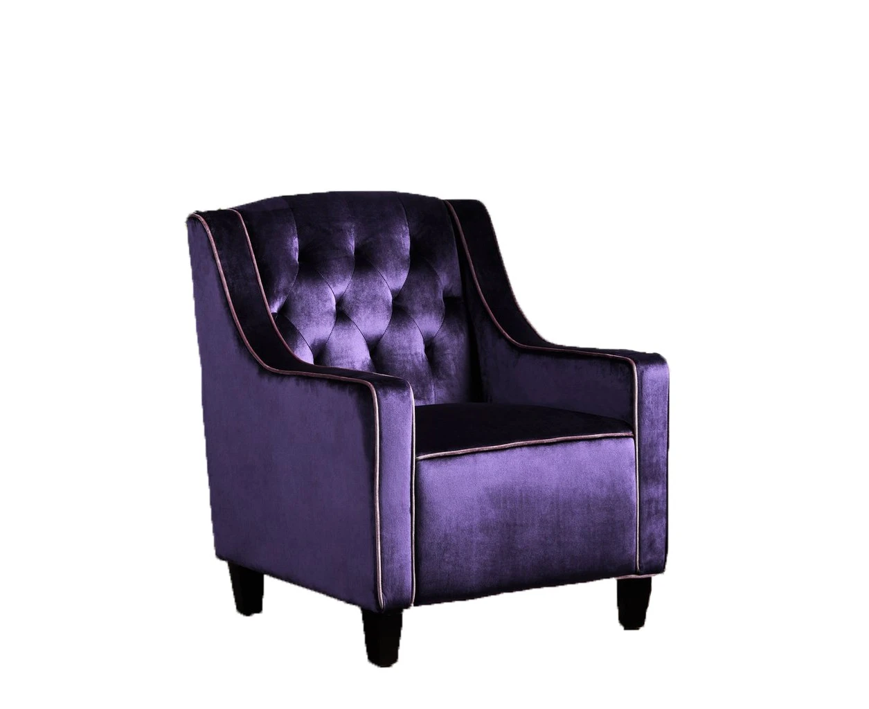 Milan Two Tone Tufted Plum New Velvet Armchair