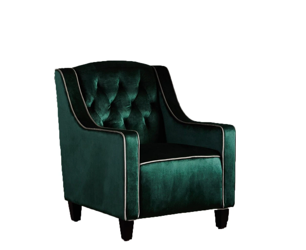 Milan Two Tone Tufted Emerald New Velvet Armchair