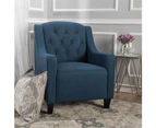 Canberra Dark Blue Fabric Armchair