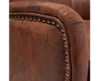 Salerno Brown Fabric Wingback Armchair