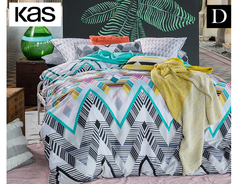 KAS Baxter Double Bed Reversible Quilt Cover Set - Multi
