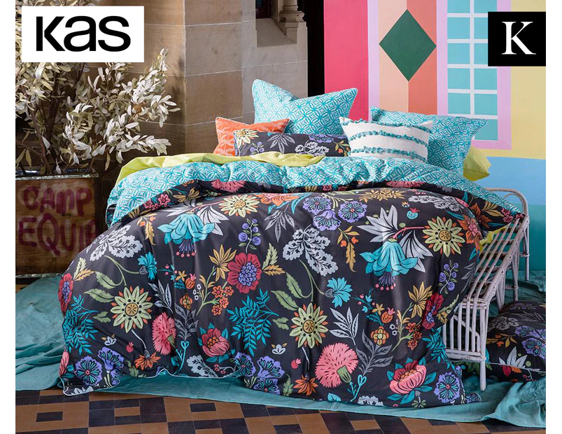 KAS Olivia King Bed Reversible Quilt Cover Set - Multi