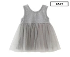 Ponchik Baby Girls' Sleeveless Tutu Ballerina Dress - Grey