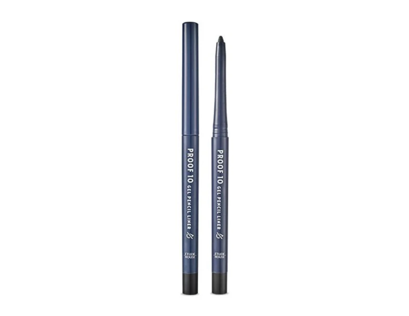 Etude House Proof 10 Gel Pencil Liner (#1 Black) - Waterproof Smudge Proof Eye Eyeliner